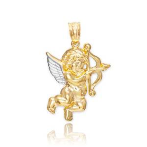 10K Yellow Gold Cupid Charm actual image