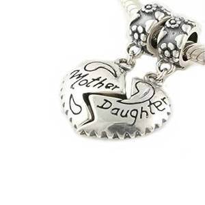 Chamilia Mother Daughter Heart Silver Plated Charm actual image
