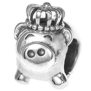 Cute Pig King Crown Pandora Bead