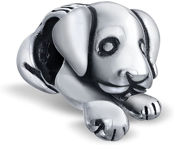 Cute Sitting Puppy Pandora Dog Charm actual image