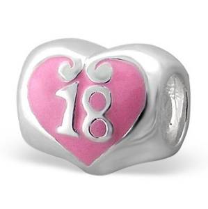 Pandora 18th Birthday Pink Heart Charm actual image