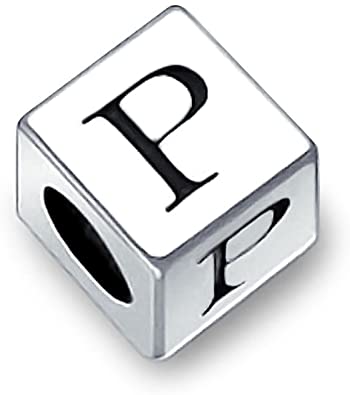 Pandora Alphabet P on Dice Engraved Charm actual image
