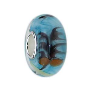 Pandora Aquamarine Coconut Tree Glass Charm actual image