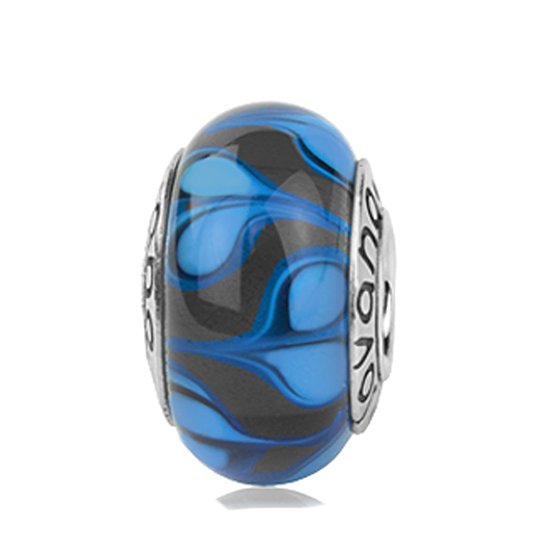 Pandora Black Heart Murano Glass Charm actual image