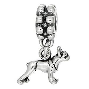 Pandora Boston Terrier Silver Charm