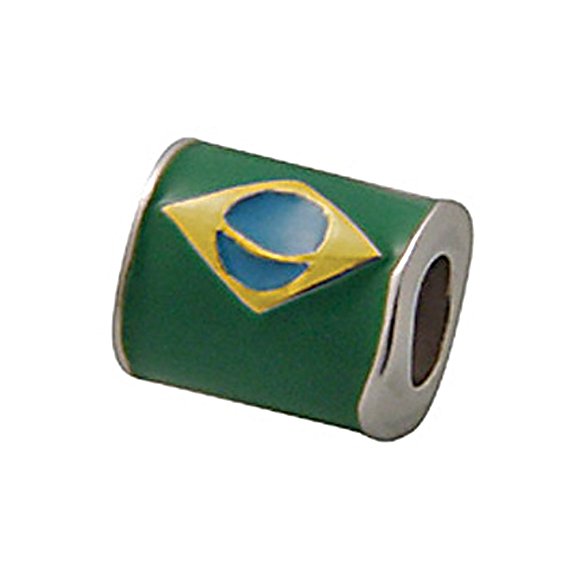 Pandora Brazil Flag Silver Enameled Charm