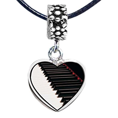 Pandora Classic Piano Keys Heart Photo Charm actual image