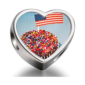 Pandora Cupcake American Flag Independence Day Charm actual image