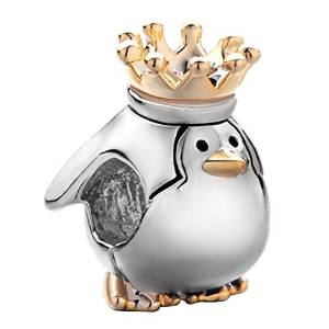 Pandora Cute Penguin King With Crown Charm actual image