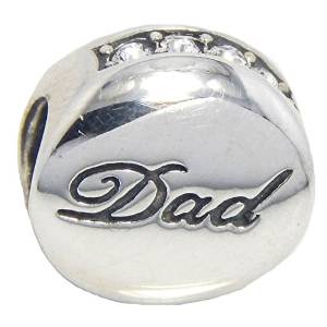 Pandora DAD Gold and Silver CZ Charm actual image