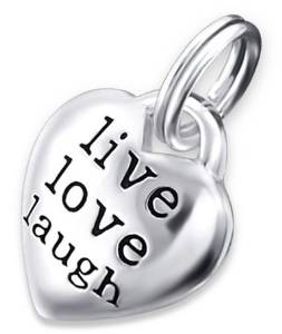 Pandora Dangle Heart Love Laugh Live Memory Charm actual image