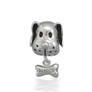 Pandora Dog Holding Bone Charm