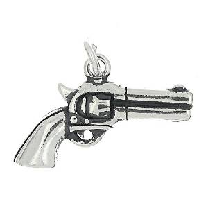 Pandora Double Sided Pistol Gun Charm actual image