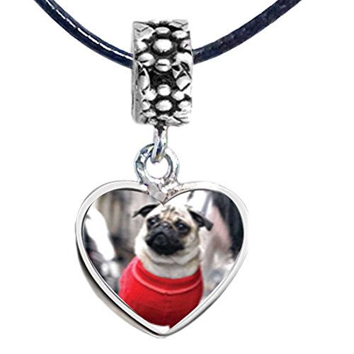 Pandora Dressed Up Pug Heart Charm actual image