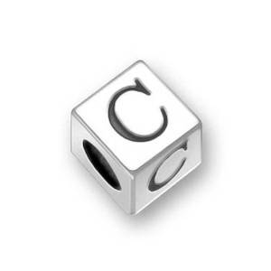 Pandora Engraved Dice Letter Cube C Charm actual image