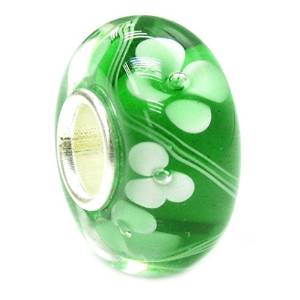 Pandora Flowers Green Murano Glass Charm actual image
