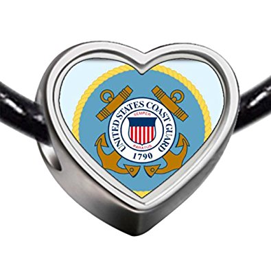 Pandora Gold Plated Character Coast Guard Heart Photo Charm actual image