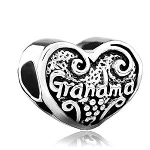 Pandora Grandma Floral Heart Bead