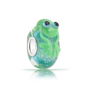 Pandora Green Frog Murano Glass Charm