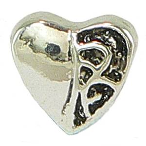 Pandora Half Engraved Heart Charm actual image