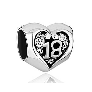 Pandora Happy 18th Birthday on Heart Charm actual image