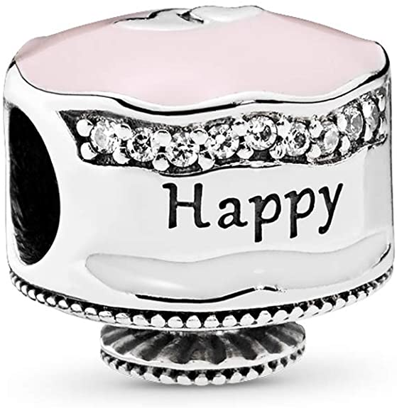 Pandora Happy Birthday Cake Pink CZ Charm actual image
