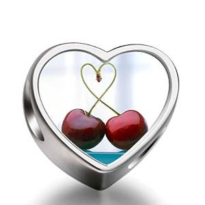 Pandora Heart Cherries Heart Photo Charm actual image