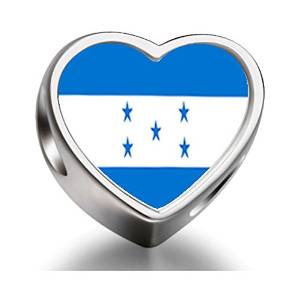 Pandora Honduras Flag Photo Heart Charm actual image