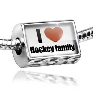 Pandora I Love Hockey Family Photo Charm actual image
