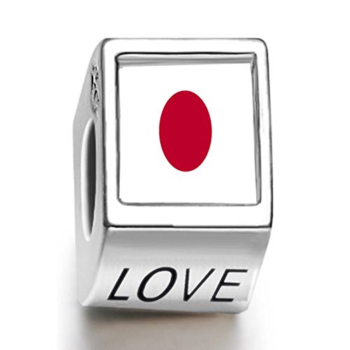 Pandora Japan Flag Words Live Love Laugh Charm actual image
