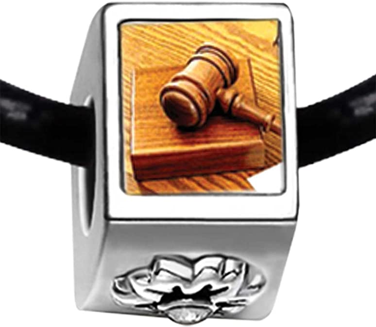 Pandora Judges Tool Gavel Photo Peace Symbol Charm actual image