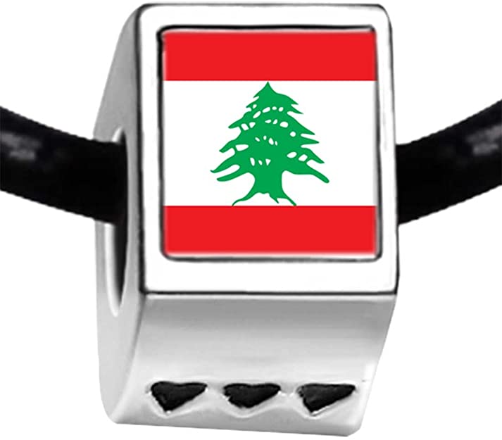 Pandora Lebanon Flag Photo Heart Charm actual image