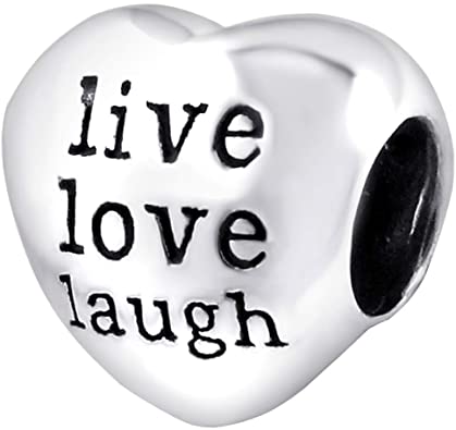 Pandora Live Laugh Love Text Circular Charm actual image