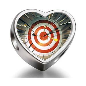 Pandora London 2012 Olympics Archery Target Multi Arrows Heart Photo Charm actual image