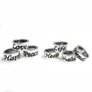 Pandora Love Peace Happiness Health Wealth Friends Long Life Ring 7 Pieces Charm actual image