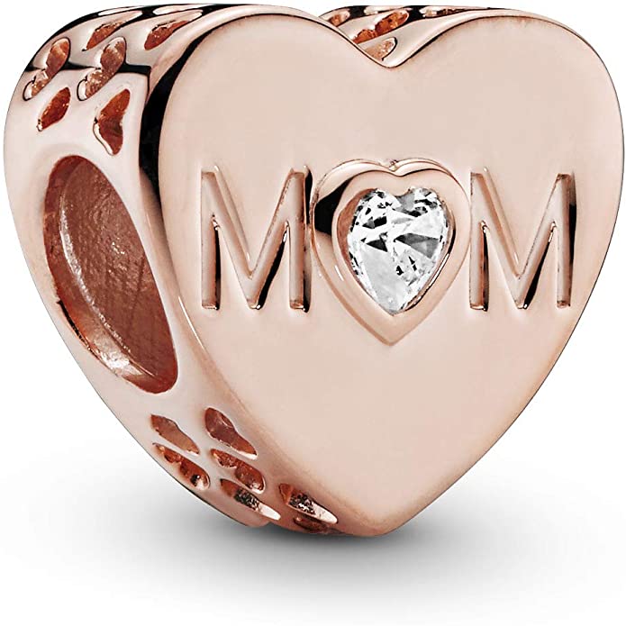 Pandora Love You Mom Rose Heart Charm