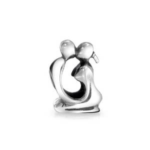 Pandora Lovers Kissing in Heart Shape Charm actual image