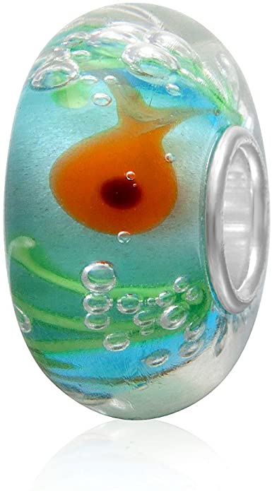 Pandora Nautical Fish Murano Glass Charm actual image