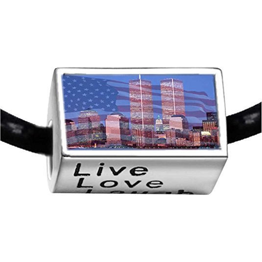 Pandora New York Twin Towers Words Live Love Laugh Charm actual image