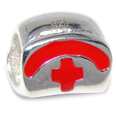 Pandora Nurse Hat With Red Cross Charm actual image