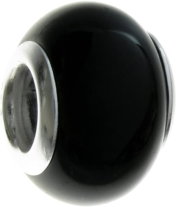 Pandora Onyx Black Glass Bead actual image