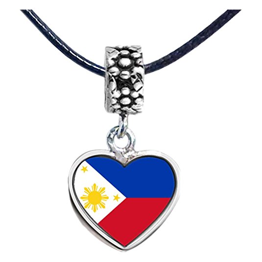 Pandora Philippines Flag Heart Photo Charm actual image