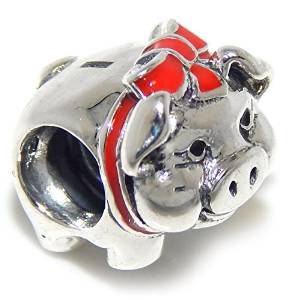 Pandora Pig With Feet Necklace Charm actual image