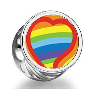 Pandora Rainbow Color Cylindrical Photo Charm actual image