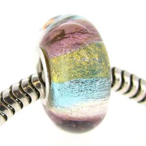 Pandora Rainbow Color Stripes Polymer Charm actual image