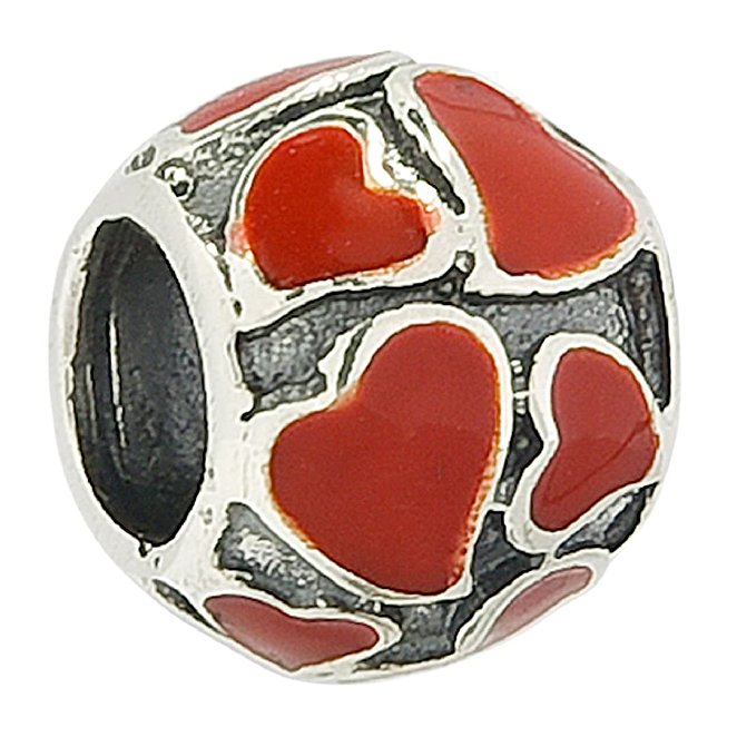 Pandora Red Enamel Heart Charm actual image
