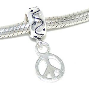 Pandora Ring Shape Peace Sign Dangle Charm actual image