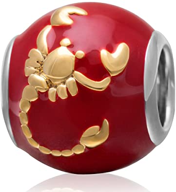 Pandora Scorpion Zodiac Sign Oval Silver Charm actual image