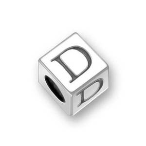 Pandora Silver Alphabet Block Letter D Charm actual image