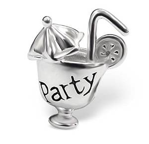 Pandora Silver Cocktail Tropical Drink Charm actual image